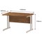 Impulse 1200mm Rectangular Desk, White Cantilever Leg, Walnut