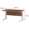 Impulse 1400mm Rectangular Desk, White Cantilever Leg, Walnut