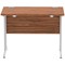Impulse 1000mm Slim Rectangular Desk, Silver Cantilever Leg, Walnut