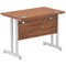 Impulse 1000mm Slim Rectangular Desk, Silver Cantilever Leg, Walnut