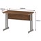 Impulse 1200mm Slim Rectangular Desk, Silver Cantilever Leg, Walnut