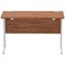 Impulse 1200mm Slim Rectangular Desk, Silver Cantilever Leg, Walnut
