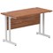 Impulse 1200mm Slim Rectangular Desk, Silver Cantilever Leg, Walnut