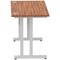 Impulse 1200mm Slim Rectangular Desk, Silver Cantilever Leg, Walnut