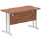 Impulse 1200mm Slim Rectangular Desk, Silver Cantilever Leg, Walnut