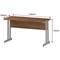 Impulse 1400mm Slim Rectangular Desk, Silver Cantilever Leg, Walnut
