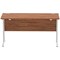 Impulse 1400mm Slim Rectangular Desk, Silver Cantilever Leg, Walnut