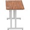 Impulse 1400mm Slim Rectangular Desk, Silver Cantilever Leg, Walnut