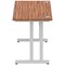 Impulse 1400mm Slim Rectangular Desk, Silver Cantilever Leg, Walnut