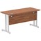 Impulse 1400mm Slim Rectangular Desk, Silver Cantilever Leg, Walnut