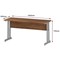 Impulse 1600mm Slim Rectangular Desk, Silver Cantilever Leg, Walnut