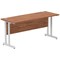 Impulse 1600mm Slim Rectangular Desk, Silver Cantilever Leg, Walnut
