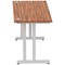 Impulse 1600mm Slim Rectangular Desk, Silver Cantilever Leg, Walnut
