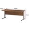 Impulse 1800mm Slim Rectangular Desk, Silver Cantilever Leg, Walnut