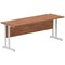 Impulse 1800mm Slim Rectangular Desk, Silver Cantilever Leg, Walnut