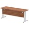 Impulse 1800mm Slim Rectangular Desk, Silver Cantilever Leg, Walnut
