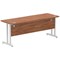 Impulse 1800mm Slim Rectangular Desk, Silver Cantilever Leg, Walnut