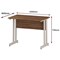 Impulse 1000mm Slim Rectangular Desk, White Cantilever Leg, Walnut