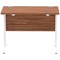Impulse 1000mm Slim Rectangular Desk, White Cantilever Leg, Walnut