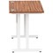 Impulse 1000mm Slim Rectangular Desk, White Cantilever Leg, Walnut