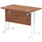 Impulse 1000mm Slim Rectangular Desk, White Cantilever Leg, Walnut
