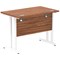 Impulse 1000mm Slim Rectangular Desk, White Cantilever Leg, Walnut