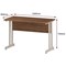 Impulse 1200mm Slim Rectangular Desk, White Cantilever Leg, Walnut