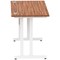 Impulse 1200mm Slim Rectangular Desk, White Cantilever Leg, Walnut