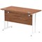 Impulse 1200mm Slim Rectangular Desk, White Cantilever Leg, Walnut