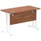 Impulse 1200mm Slim Rectangular Desk, White Cantilever Leg, Walnut