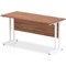 Impulse 1400mm Slim Rectangular Desk, White Cantilever Leg, Walnut
