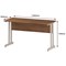 Impulse 1400mm Slim Rectangular Desk, White Cantilever Leg, Walnut