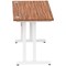 Impulse 1400mm Slim Rectangular Desk, White Cantilever Leg, Walnut