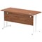 Impulse 1400mm Slim Rectangular Desk, White Cantilever Leg, Walnut