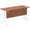 Impulse 1400mm Slim Rectangular Desk, White Cantilever Leg, Walnut