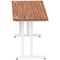 Impulse 1600mm Slim Rectangular Desk, White Cantilever Leg, Walnut