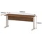 Impulse 1800mm Slim Rectangular Desk, White Cantilever Leg, Walnut