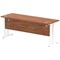 Impulse 1800mm Slim Rectangular Desk, White Cantilever Leg, Walnut