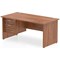 Impulse 1600mm Rectangular Desk With 2 Drawer Fixed Pedestal, Panel End Leg, Walnut
