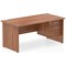 Impulse 1600mm Rectangular Desk With 2 Drawer Fixed Pedestal, Panel End Leg, Walnut