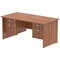 Impulse 1600mm Rectangular Desk With 2 x 2 Drawer Fixed Pedestals, Panel End Leg, Walnut