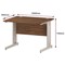 Impulse 1000mm Rectangular Desk, White Cable Managed Leg, Walnut
