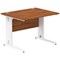 Impulse 1000mm Rectangular Desk, White Cable Managed Leg, Walnut