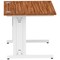 Impulse 1000mm Rectangular Desk, White Cable Managed Leg, Walnut