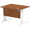 Impulse 1000mm Rectangular Desk, White Cable Managed Leg, Walnut