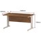 Impulse 1400mm Rectangular Desk, White Cable Managed Leg, Walnut