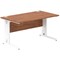 Impulse 1400mm Rectangular Desk, White Cable Managed Leg, Walnut