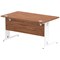Impulse 1400mm Rectangular Desk, White Cable Managed Leg, Walnut