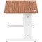 Impulse 1400mm Rectangular Desk, White Cable Managed Leg, Walnut