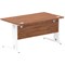 Impulse 1400mm Rectangular Desk, White Cable Managed Leg, Walnut